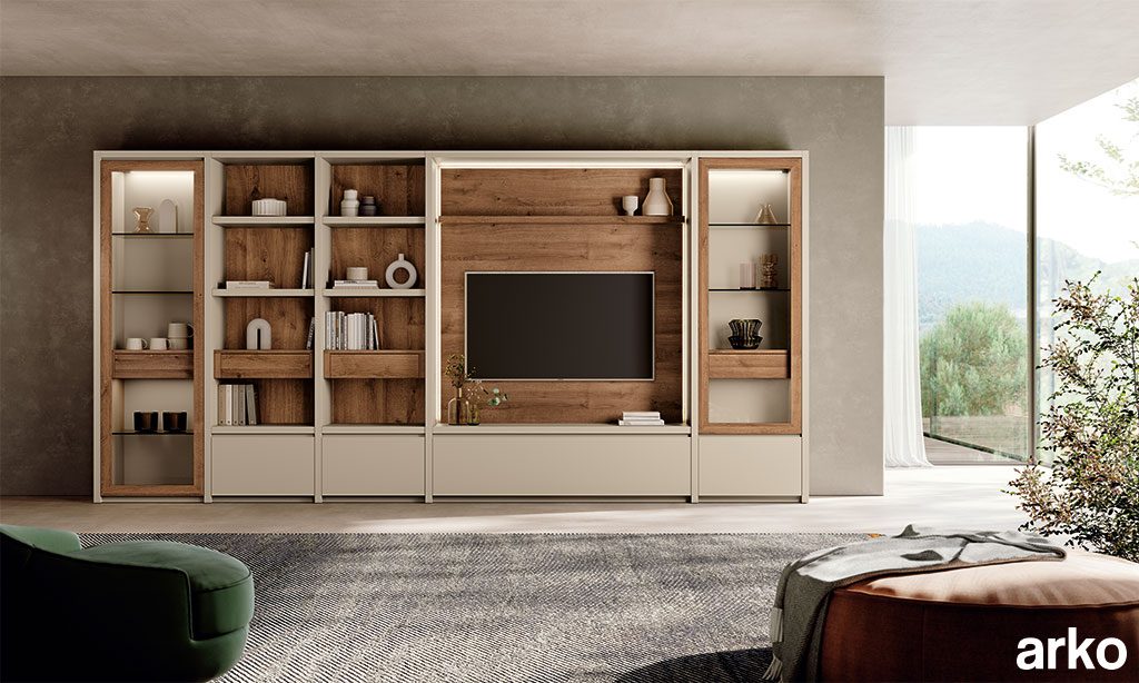 Mueble de salón de madera, Diseño moderno
