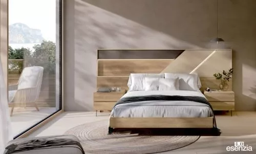 Dormitorio con el cabezal modelo Jade de la colección Esenzia 4.0
