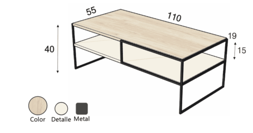 Medidas de la mesa de centro rectangular