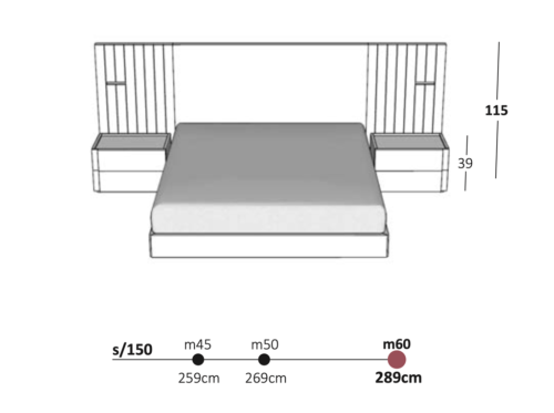 Medidas del dormitorio Esenzia de estilo nordico